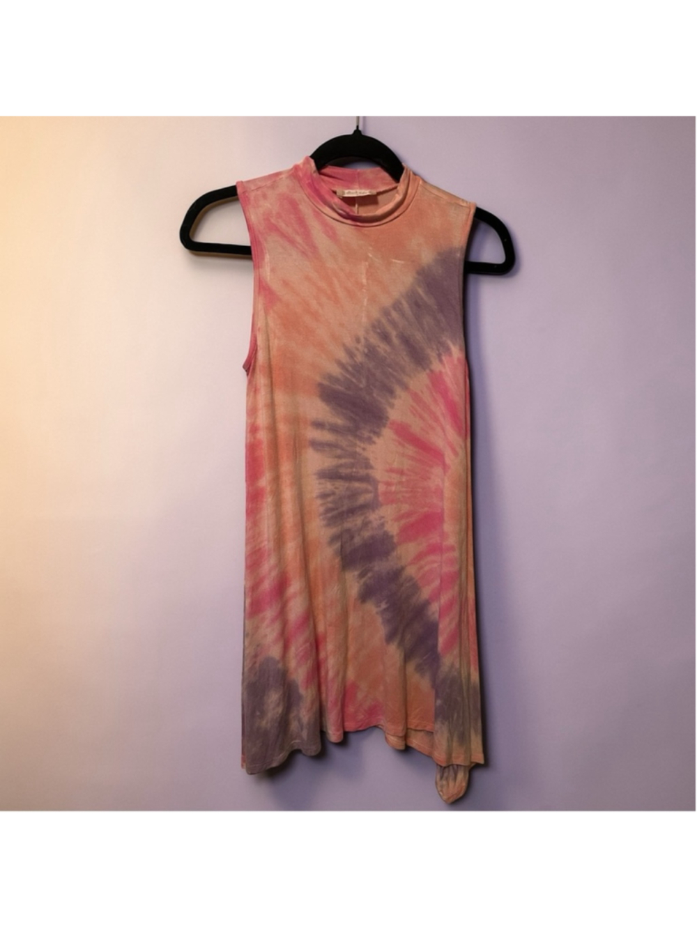 Altar'd State Tie Dye Swing Dress Sleeveless Mock Neck Boho S